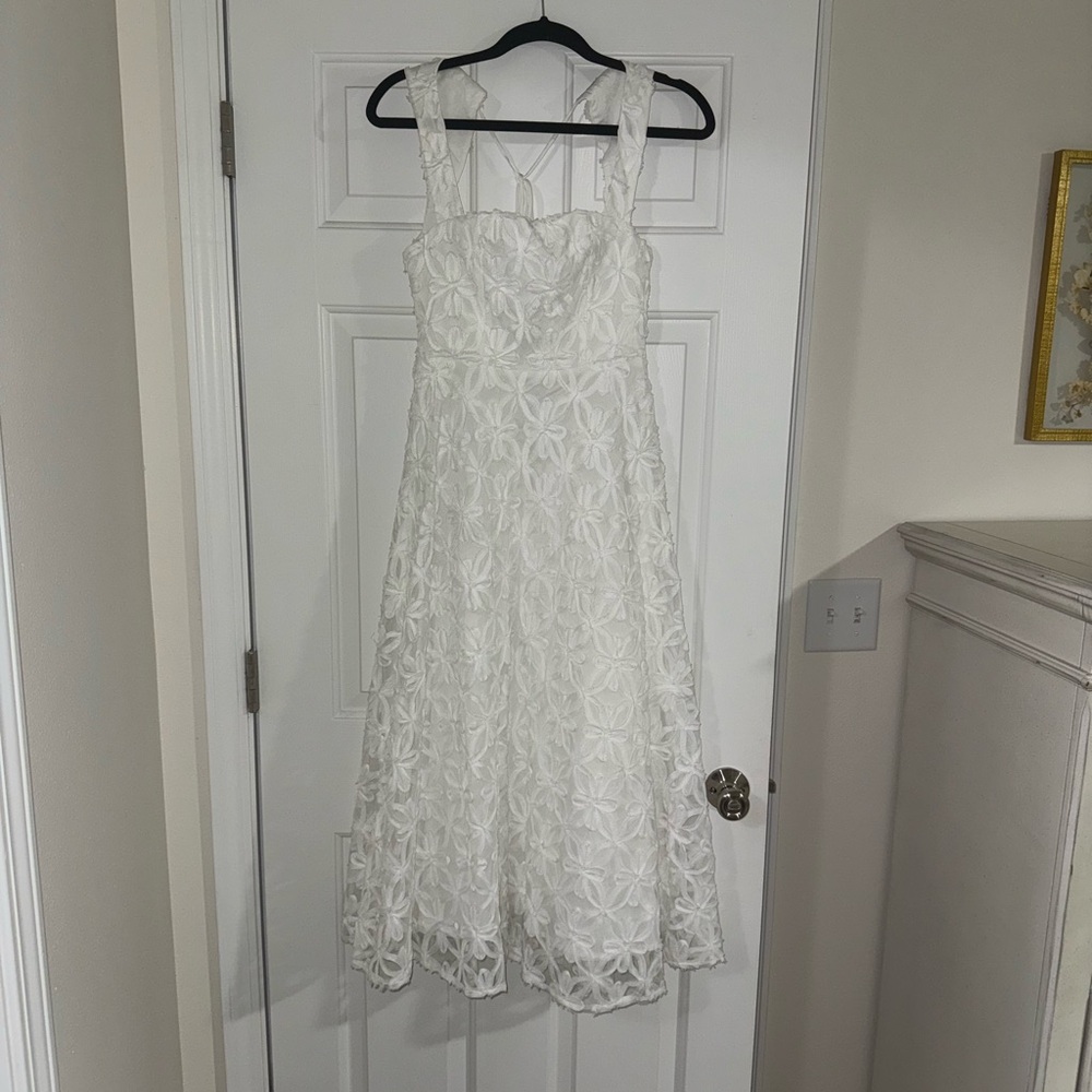 Showpo White Floral Lace Midi Dress